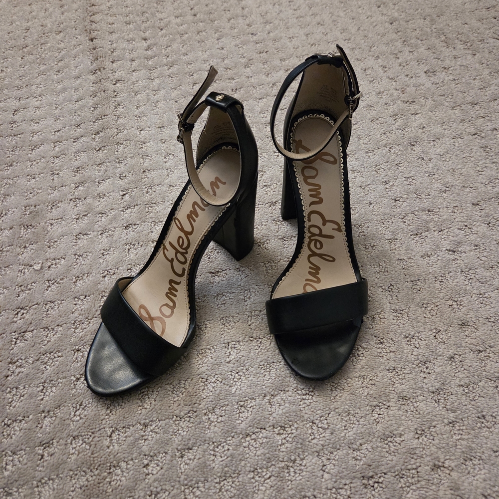 Sam Edelman Black Ankle Strap Heels